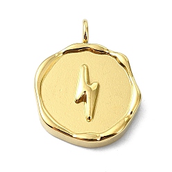 Lightning Bolt Ионное покрытие (ip) 304 подвески из нержавеющей стали, реальный 18 k позолоченный, плоский круглый шарм, удар молнии, 16.5x12.5x2.5 мм, отверстие : 1.5 мм