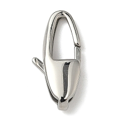 Нержавеющая Сталь Цвет 304 нержавеющая сталь застежка когтя омара, лошадиный глаз , цвет нержавеющей стали, 21x10x4 мм, отверстие : 5x1.5 мм