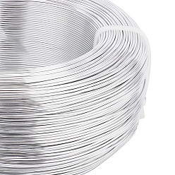 Серебро Круглый анодированный алюминиевый провод, для изготовления ювелирных изделий, серебряные, 18 датчик, 1.0 мм, около 656.16 футов (200 м) / 500 г