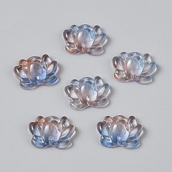 Разноцветный Бусины лэмпворк , два тона, лотос, красочный, 15.5x20.5x7 мм, отверстие : 1.4 мм