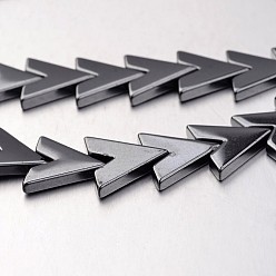 Естественный Цвет Немагнитные нити шарик синтетический гематит, Буква V, первоначальный цвет, 16x17x3 мм, отверстие : 1 мм, около 35 шт / нитка, 15.7 дюйм