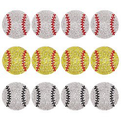 (52) Непрозрачная лаванда 12шт 3 цвета стекло горячая фиксация стразы, термоклей на спине, горный хрусталь, аксессуары для костюма, бейсбол, разноцветные, 49x1.5 мм, 4 шт / цвет