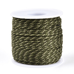 Темно-оливково-зеленый 50м плетеный полиэфирный шнур, с пластиком для животных, для изготовления ювелирных изделий, круглые, темно-оливковый зеленый, 2 мм, около 54.68 ярдов (50 м) / рулон