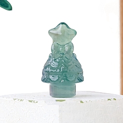 Флюорит Натуральный флюоритовый дисплей, фигурка для украшения дома, энергетический камень рейки для исцеления, рождественская елка, 25x40 мм