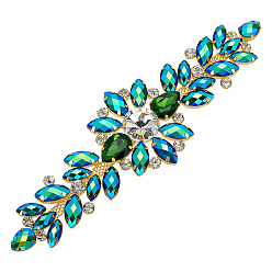 Индиколит 1аксессуары для украшения из цветочного сплава со стразами из поликарбоната, Indicolite, 53x177x11 мм