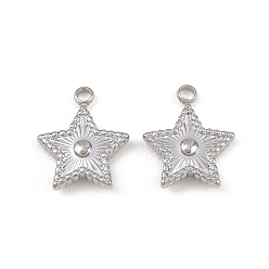 Нержавеющая Сталь Цвет 304 подвески из нержавеющей стали, звезда очарование, цвет нержавеющей стали, 15x13x3 мм, отверстие : 1.8 мм