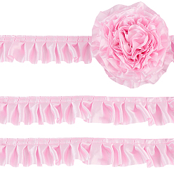 Pink 10m полиэстеровая оборка, для кукольной одежды, аксессуары к костюму лолиты, розовые, 1-5/8 дюйм (40 мм)