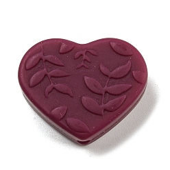 Фиолетовый Силиконовые фокусные шарики, сердце, фиолетовые, 21x25x8.5 мм, отверстие : 2 мм