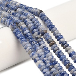 (306FM) Жонкиль матовый с лаймовой подкладкой Натуральное синее пятно нитки из бисера яшмы, рондель, 4x2 мм, отверстие : 0.9 мм, около 160~162 шт / нитка, 14.96~15.16 дюйм (38~38.5 см)