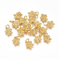 Golden Galvanisierte Legierung Charme, langlebig überzogen, Mit Messing Sprungring, Schmetterling, golden, 9.5x8.5x2.5 mm, Bohrung: 3.5 mm