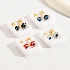 (52) Непрозрачная лаванда 4 пары сережек-гвоздиков из нержавеющей стали от сглаза, реальный 18 k позолоченный, разноцветные