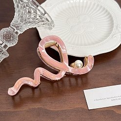 Pink Заколки для волос в форме когтей из ацетата целлюлозы, аксессуары для волос для женщин и девочек, формы волны, розовые, 120 мм