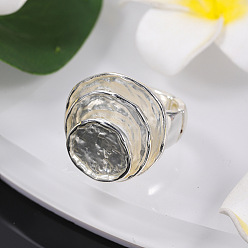 Серебро Три плоских круглых растягивающихся кольца из цинкового сплава с эмалью, серебряные, серебряные, внутренний диаметр: 18 мм