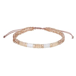 пшеница Браслеты из бисера из стеклопластика, плетеные браслеты из полиэфирного шнура для женщин, цвет пшеницы, 11.02 дюйм (28 см)