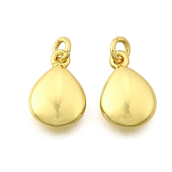 Teardrop Латунь прелести, стойки покрытие, прочное покрытие, без кадмия и без свинца, реальный 18 k позолоченный, с целью перехода в кольце, слеза, 11.5x7.5x3 мм, отверстие : 2 мм