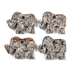 Marble Подвески из натурального мрамора резные, Слон прелести, 31~41x42~51x8~8.5 мм, отверстие : 3~5 мм