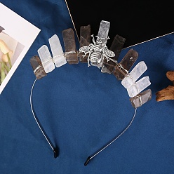 Дымчатый Кварц Резинки для волос из натурального дымчатого кварца, аксессуары для волос для женщин и девочек, 180x155x15 мм