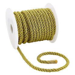 Светло-хаки 10 ярдов 3-слойные полиэфирные шнуры круглой кручености, для изготовления ручек для сумок, светлый хаки, 5~5.5 мм