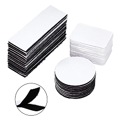 White Double Sided Self Adhesive Hook and Loop Tapes, Magic Tapes with Nylon and Polyester, Mixed Shapes, White, 60sets/bag