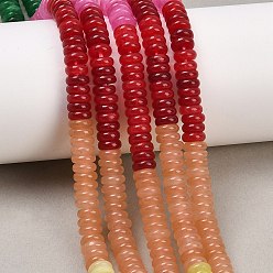 Смешанные камни Нити из бусин натурального лимонного нефрита и окрашенного белого нефрита, рондель, разноцветные, 6~6.3x2~2.5 мм, отверстие : 1~1.1 мм, около 164 шт / нитка, 14.76 дюйм (37.5 см)