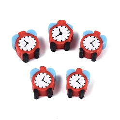 Mixed Color Handmade Polymer Clay Beads, Clock, Mixed Color, 7.5~8.5x8.5~9.5x4mm, Hole: 2mm