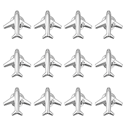 Платина 12 шт. цинковый сплав задних булавок для лацканов одежды рюкзака, самолет, платина, 22x21.5 мм