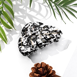 Черный Заколки для волос в форме когтей из ацетата целлюлозы, аксессуары для волос для женщин и девочек, лист, чёрные, 93x65 мм