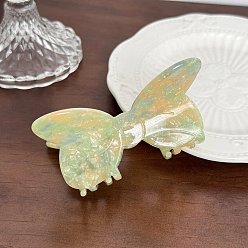 Светло-хаки Заколки для волос из ацетата целлюлозы и железных когтей, аксессуары для волос для женщин и девочек, бантом, светлый хаки, 4 мм