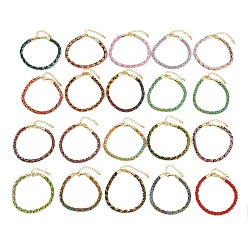 (52) Непрозрачная лаванда 4браслеты из плетеного нейлонового шнура толщиной ⅛ дюйма, с латунными выводами и 304 застежками из лобстера из нержавеющей стали, долговечный, золотые, разноцветные, 7-3/4 дюйм (19.7 см)