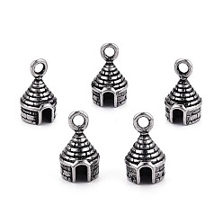 Античное Серебро 304 шарма из нержавеющей стали, гер, античное серебро, 14x8 мм, отверстие : 2 мм