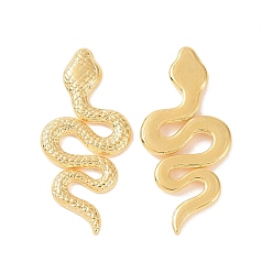 Golden Ion Plating(IP) 304 Stainless Steel Cabochons, Snake, Golden, 32.5x15x2mm