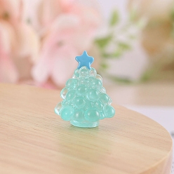Бирюза Елочные фигурки из светящейся смолы, светящиеся в темноте украшения, для украшения дома, бирюзовые, 27x23 мм