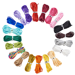 Mixed Color Nylon Rattail Satin Cord, for Woven Jewelry Making Chinese Knot Kumihimo Craft, Mixed Color, 1mm, 20colors, 10yards/color, 200yards/set
