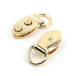 Light Gold Застежки для подвески кошелька, Боковой кольцевой зажим d-образного кольца из цинкового сплава, подвесная пряжка, ремень для сумки с пряжкой-цепочкой, аксессуары для багажа, золотой свет, 3x1.2 см