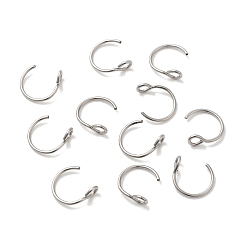 Stainless Steel Color Non-Tarnish 304 Stainless Steel Earring Hooks, Balloon Ear Wire, Stainless Steel Color, 20 Gauge, 10x9.5x0.8mm, Hole: 2mm
