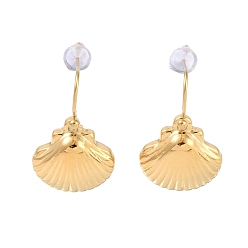 Golden 304 Stainless Steel Dangle Earrings for Women, Shell Shape, Golden, 23x15mm