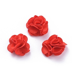 Красный Ручной работы из полиэстера тканые аксессуары костюма, цветок, красные, 20x9 мм