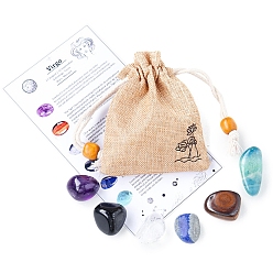 Дева Двенадцать созвездий подарочный набор для дня рождения из ткани, с натуральным смешанным драгоценным камнем, Дева, 20 мм