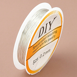 Серебро Медная проволока, круглые, долговечный, серебряные, 32 датчик, 0.2 мм, около 82.02 футов (25 м) / рулон