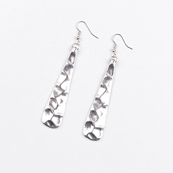 Платина Серьги-гвоздики из цинкового сплава в форме капли, кованые, платина, 86x16 мм