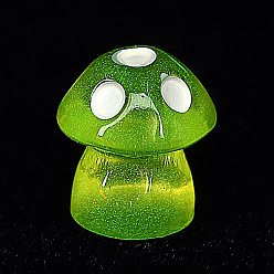 Золотистый Украшения из светящейся смолы в виде грибов, светится в темноте, украшения для рабочего стола в автомобиле или домашнем офисе, золотые, 12.5x11.5 мм