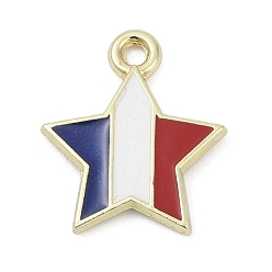Звезда День независимости эмалевые подвески из сплава, золотые, звезда, 14x12x2 мм, отверстие : 1.5 мм