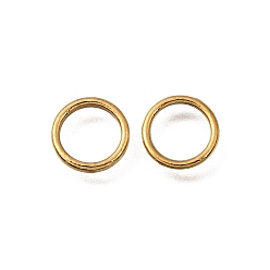 Real 18K Gold Plated 304 Stainless Steel Linking Rings, Round Ring, Ion Plating(IP), Real 18K Gold Plated, 8x1mm, Inner Diameter: 6mm