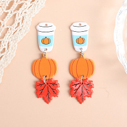 Лист Акриловые подвески с принтом на хэллоуин, красочный, лист, 67x20 мм