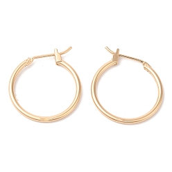 Light Gold Латунные английском замке Серьги-кольца, золотой свет, 25x20x1.5 мм, штифты : 0.6 мм