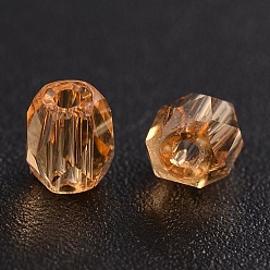 Sandy Brown Faceted Transparent Glass Round Beads, Sandy Brown, 3mm, Hole: 0.5mm, about 600pcs/bag