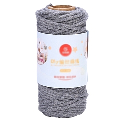 Темно-Серый Хлопковый шнур макраме, круглая веревка макраме для настенных вешалок, украшения в стиле бохо, макраме своими руками, темно-серый, 3 мм, 80 г / рулон