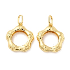 Настоящее золото 18K Латунные подвески, цветок, без кадмия и без свинца, стойки покрытие, долговечный, с целью перехода в кольце, реальный 18 k позолоченный, 35.5x32.5x8 мм, отверстие : 10.5x7 мм