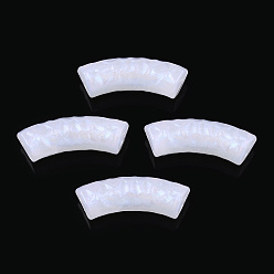 Ivoire Tubes acryliques, tube incurvé, de couleur plaquée ab , facette, blanc crème, 32x12x9.5mm, Trou: 2mm