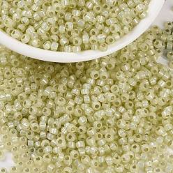 (RR554) Dyed Light Daffodil Silverlined Alabaster Миюки круглые бусины рокайль, японский бисер, (rr 554) окрашенный светлый нарцисс серебристый алебастр, 8/0, 3 мм, отверстие : 1 мм, о 422~455шт / бутылка, 10 г / бутылка